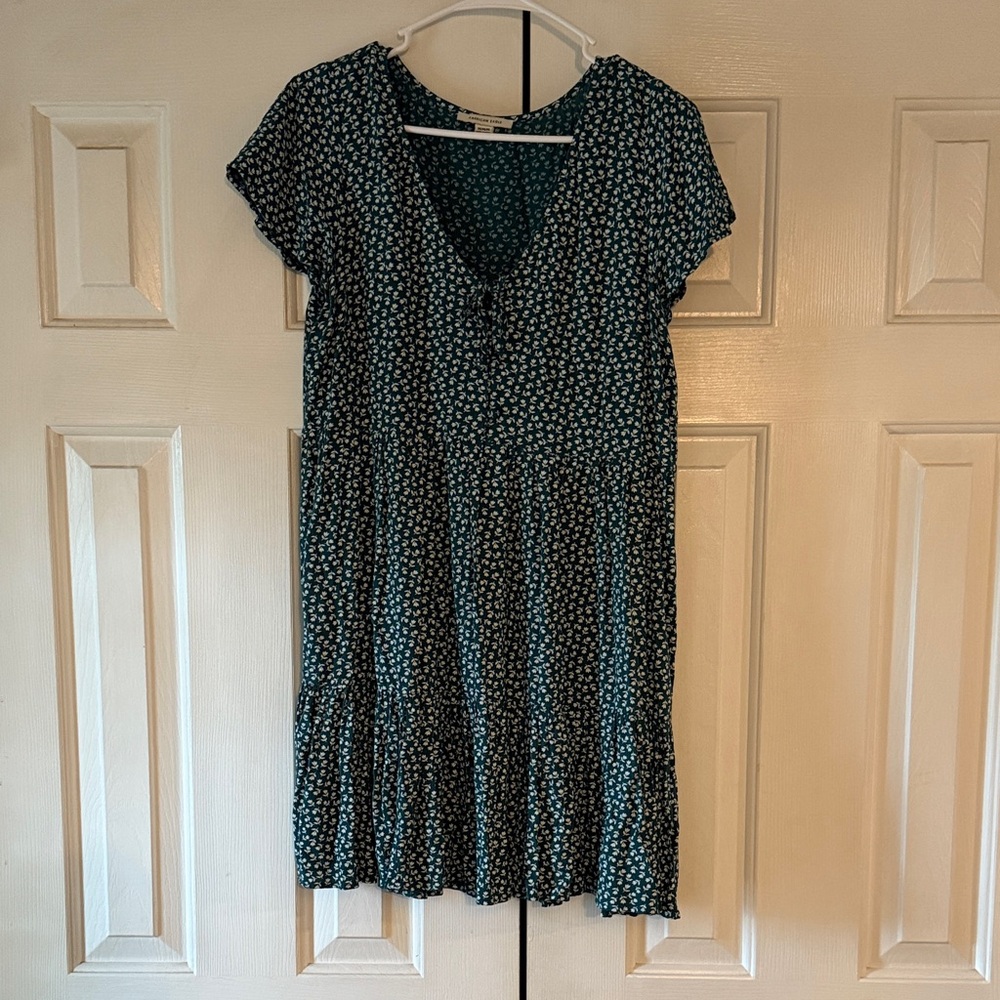 American Eagle Outfitters Teal Floral Mini Dress